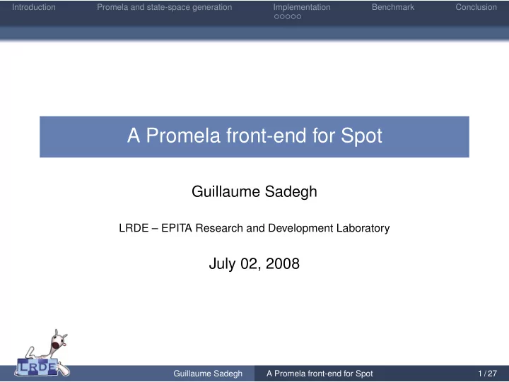 a promela front end for spot