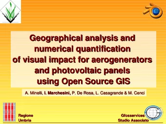 Geographical analysis and  Geographical analysis and  numerical quantification  numerical