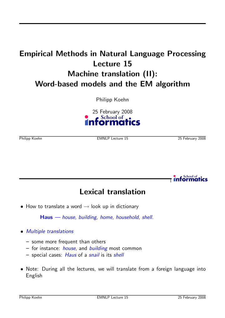 empirical methods in natural language processing lecture