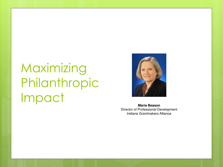 maximizing philanthropic impact