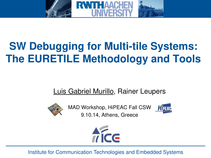the euretile methodology and tools