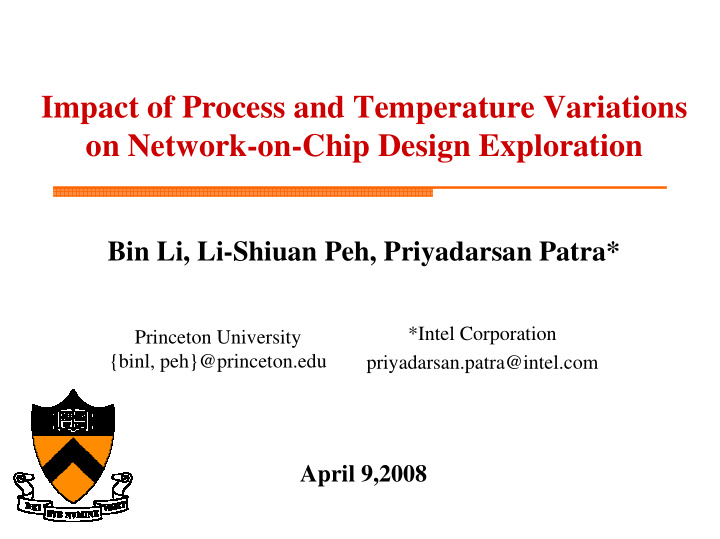 impact of process and temperature variations on network