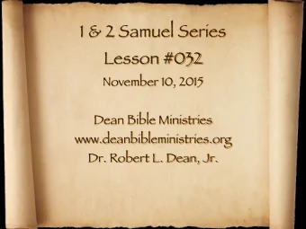 1 &amp; 2 Samuel Series Lesson #032 November 10, 2015   Dean Bible Ministries