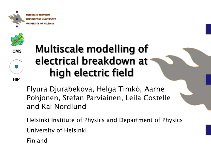 multis tiscale cale modelling lling of