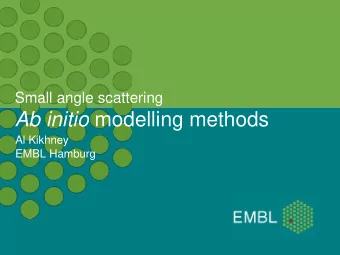 Ab initio modelling methods  Al Kikhney  EMBL Hamburg Ab initio shape reconstruction  Log I(s)