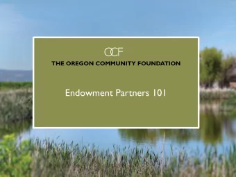 Presentation Here  September 28, 2016  Agenda  Community foundations  The Endowment Partners