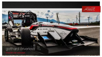 gotthard driverless  Overall car concept  Formula Student is not about designing good cars,