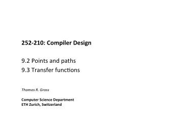 252-210:  Compiler  Design      9.2  Points  and  paths    9.3