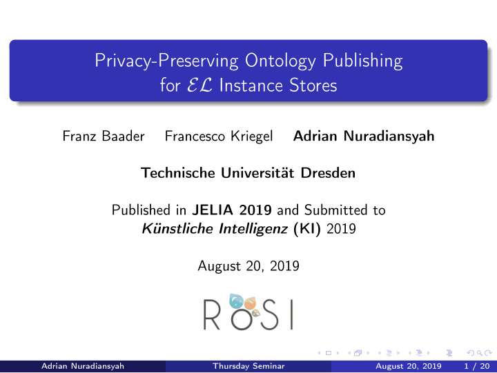 privacy preserving ontology publishing for el instance