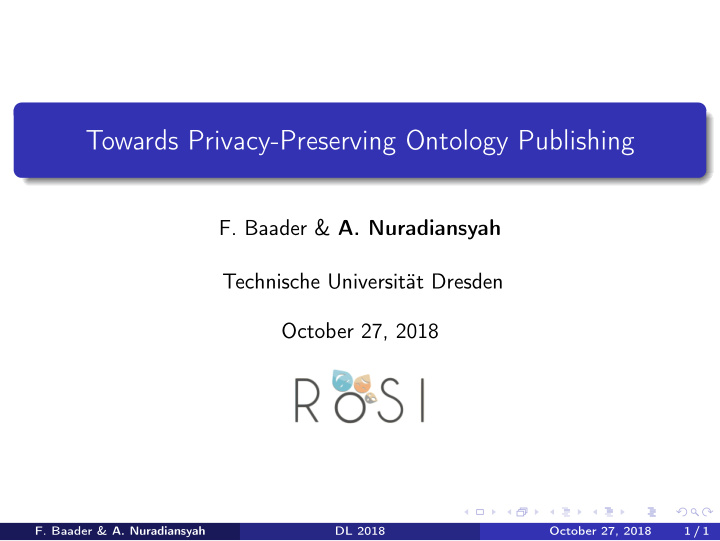 towards privacy preserving ontology publishing