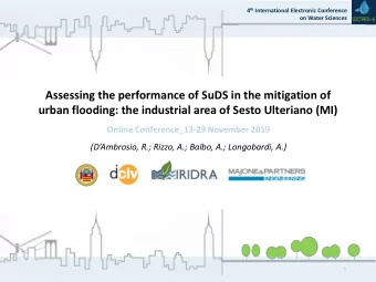 urban flooding: the industrial area of Sesto Ulteriano (MI)  Online Conference_13-29 November 2019