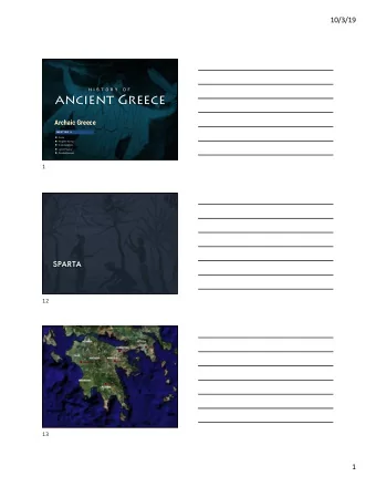 ancient Greece  Archaic Greece  MEETING 4  Polis  Hoplite Army  Colonization  Lyric