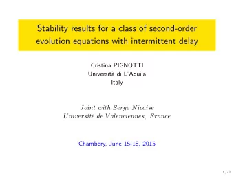 Stability results for a class of second-order  evolution equations with intermittent delay