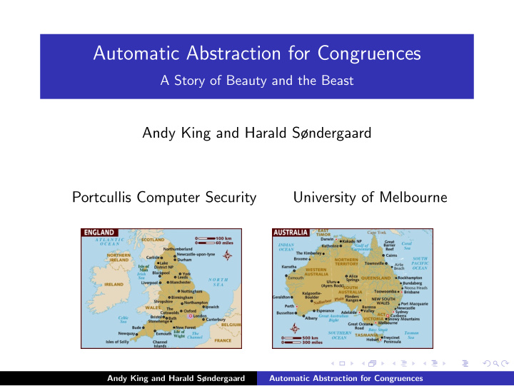 automatic abstraction for congruences