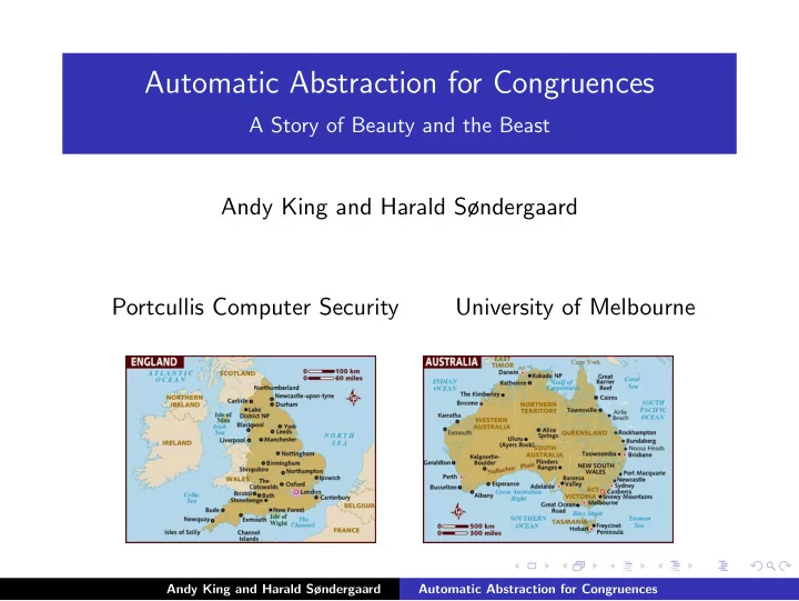 automatic abstraction for congruences