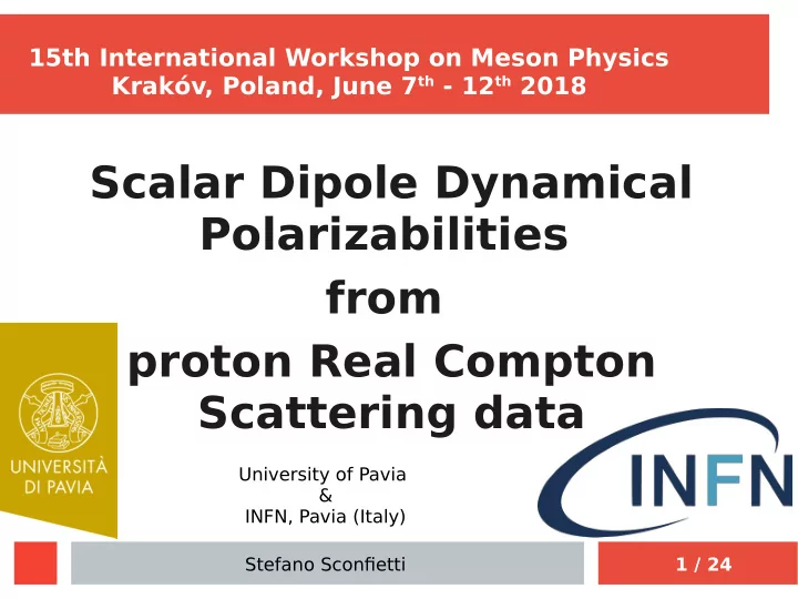 scalar dipole dynamical polarizabilities from proton real