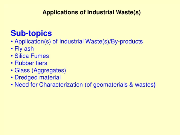 sub topics