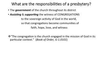 Wha  What ar  t are the r  e the respo  esponsibili/es o  nsibili/es of a pr  f a presb  esbyter