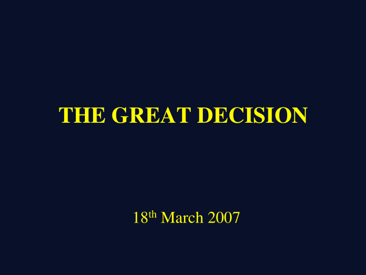 the great decision