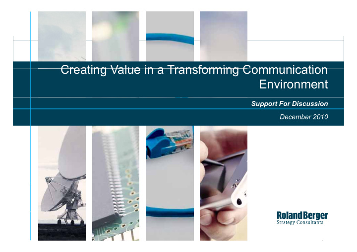 creating value in a transforming communication creating