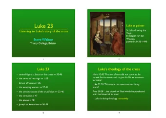 Luke 23  Luke as painter  St Luke drawing the  Listening to Lukes story of the cross  Virgin  by