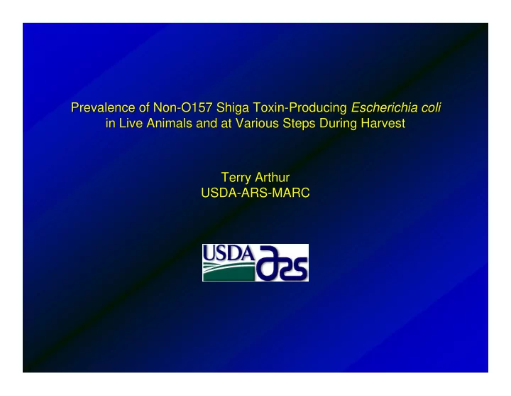 prevalence of non prevalence of non o157 shiga toxin o157