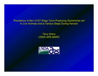 Prevalence of Non-  Prevalence of Non  -O157 Shiga Toxin  O157 Shiga Toxin-  -Producing Producing