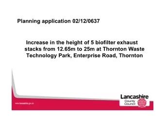 Planning application 02/12/0637  Increase in the height of 5 biofilter exhaust  stacks from 12.65m