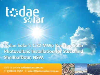 Shellharbour, NSW.  1.22 MWp Rooftop Solar Photovoltaic Installation  The Project Highlights