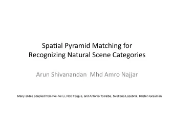 Spa$al  Pyramid  Matching  for    Recognizing  Natural  Scene  Categories