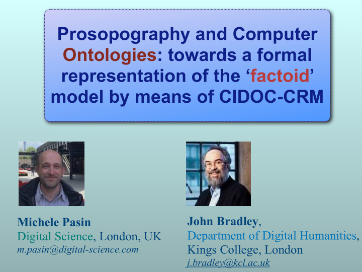 prosopography and computer ontologies towards a formal