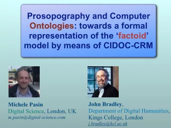 Prosopography and Computer  Ontologies: towards a formal  representation of the factoid