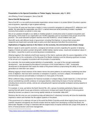 1 http://www.nature.com/nature/journal/v486/n7401/full/nature11018.html  Economy B.C.s interior