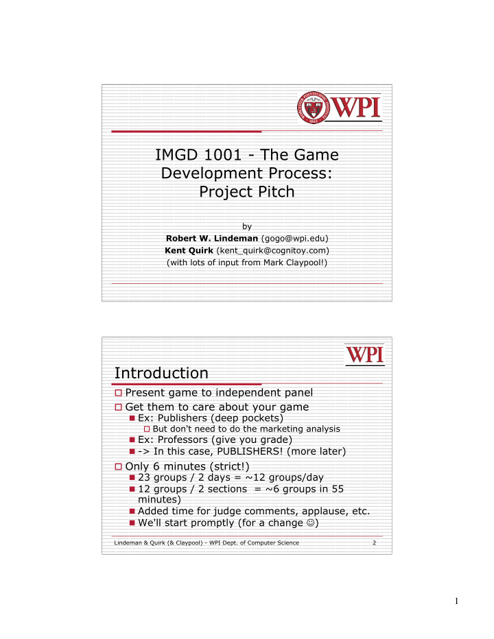 imgd 1001 the game development process project pitch