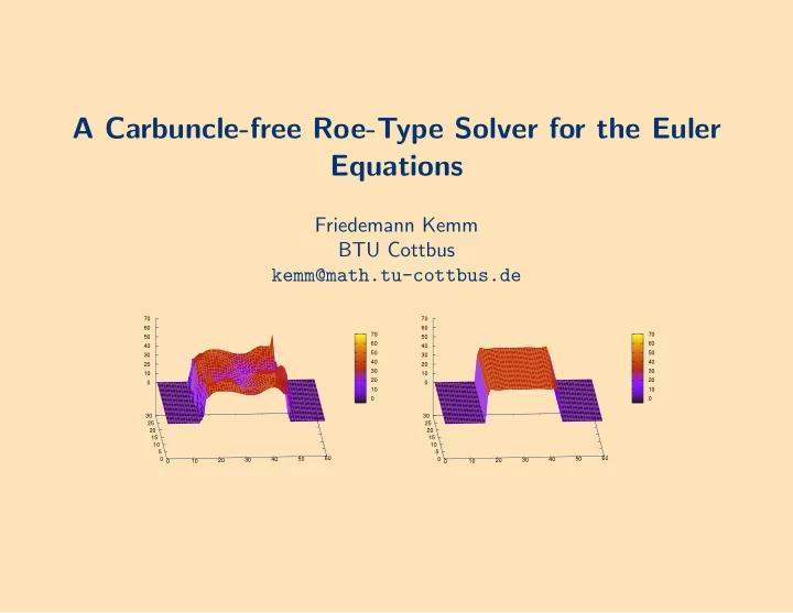 a carbuncle free roe type solver for the euler equations