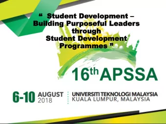 Student D  Student Development  elopment  Programmes   Jason Ang  Bachelor of Engineering