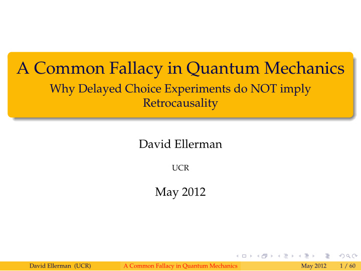 a common fallacy in quantum mechanics