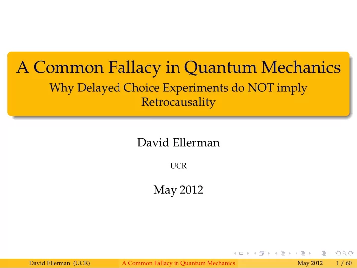 a common fallacy in quantum mechanics