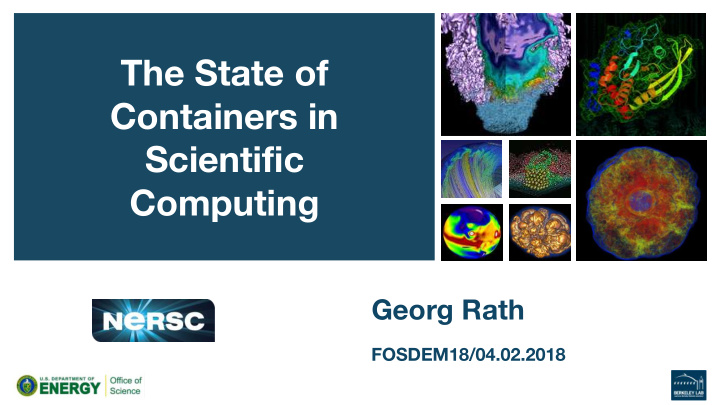 the state of containers in scientific computing