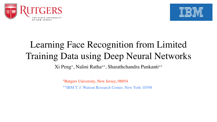 learning face recognition from limited training data