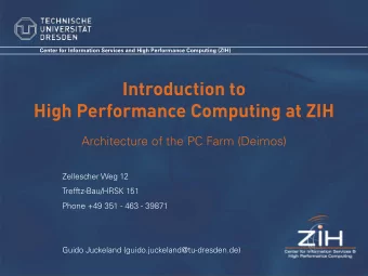 Introduction to  High Performance Computing at ZIH  Architecture of the PC Farm (Deimos)