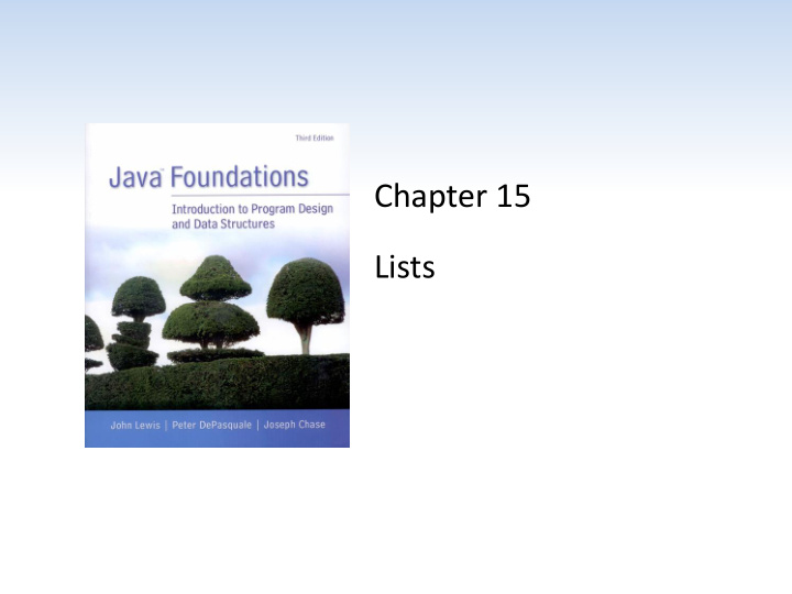 chapter 15 lists chapter scope