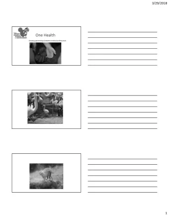 One Health  Growing partnerships between medical professionals  1  3/29/2018  2  3/29/2018  3