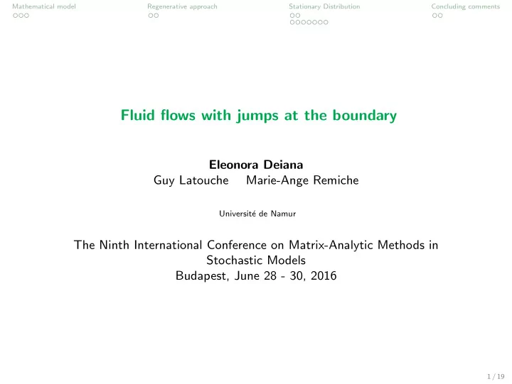 fluid flows with jumps at the boundary