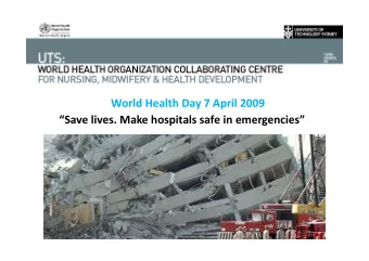 World  Health  Day  7  April  2009      Save  lives.  Make