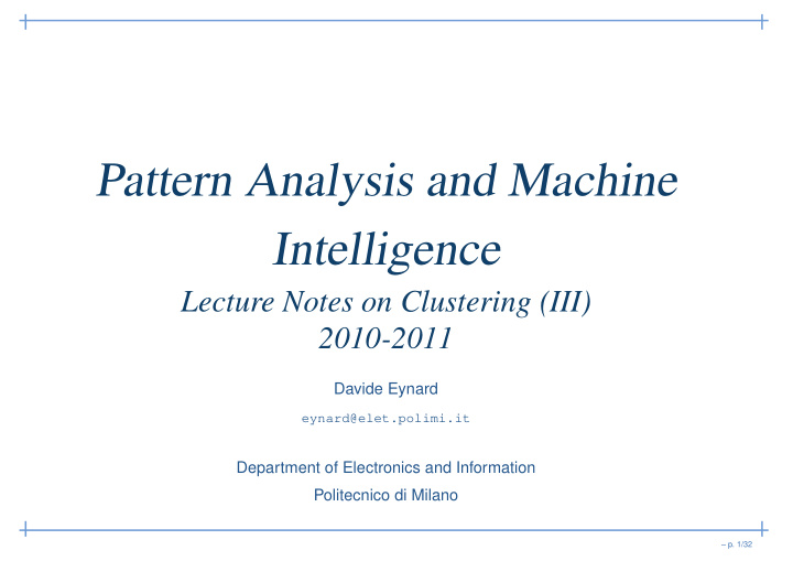 pattern analysis and machine intelligence