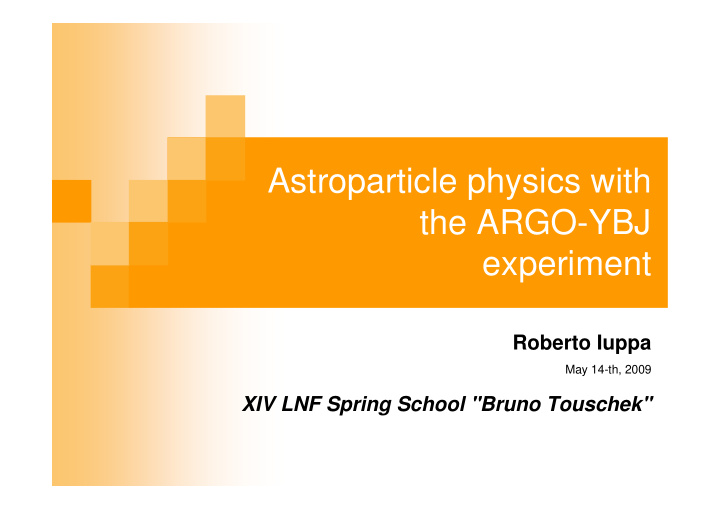astroparticle physics with the argo ybj experiment