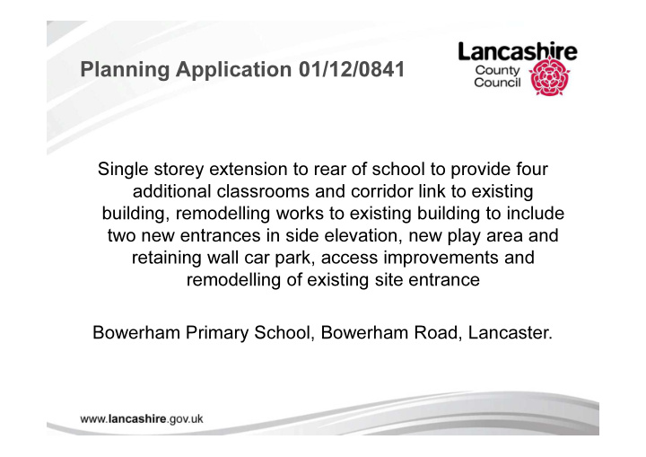 planning application 01 12 0841