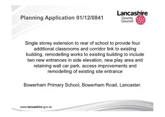 Planning Application 01/12/0841  Single storey extension to rear of school to provide four