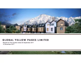 Results for First Quarter ended 30 September 2017  10 November 2017  1  Disclaimer  This